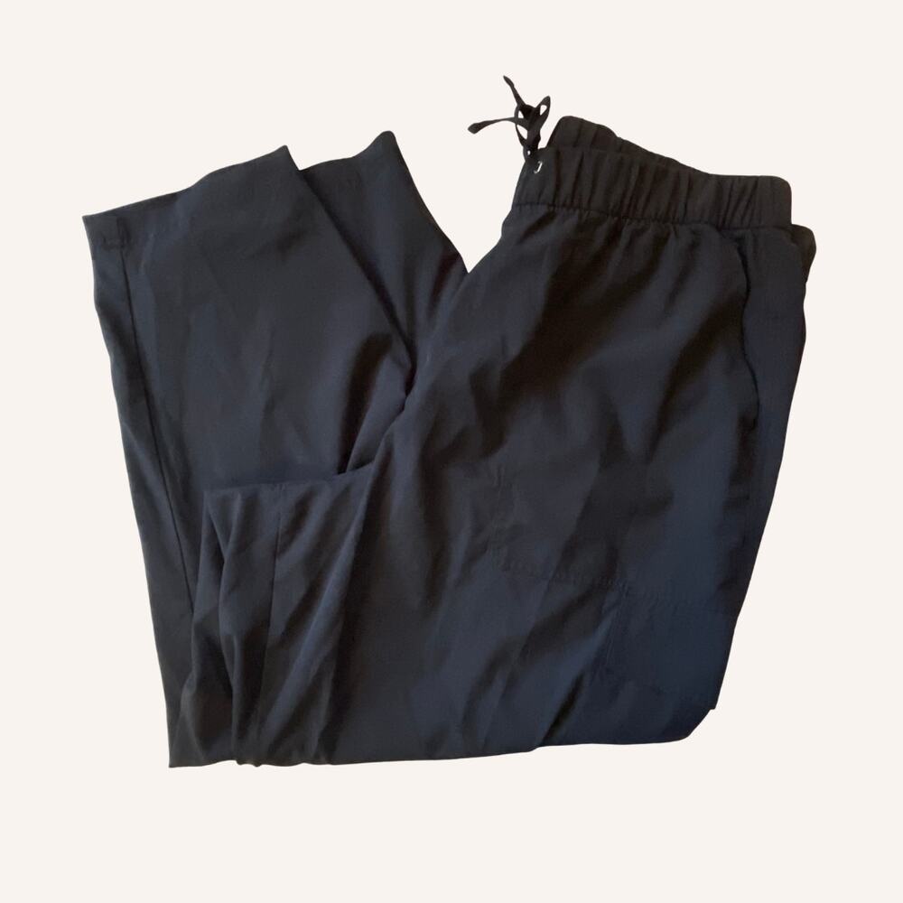 OLD NAVY active pants stretchtech XL black baggy tapered draw string